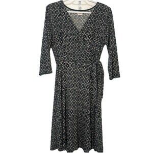 kaileigh thelma knit wrap dress NWT! Kaileigh Thelma Knit Wrap Dress - Classic Polka Dot Print - Navy Blue - MP